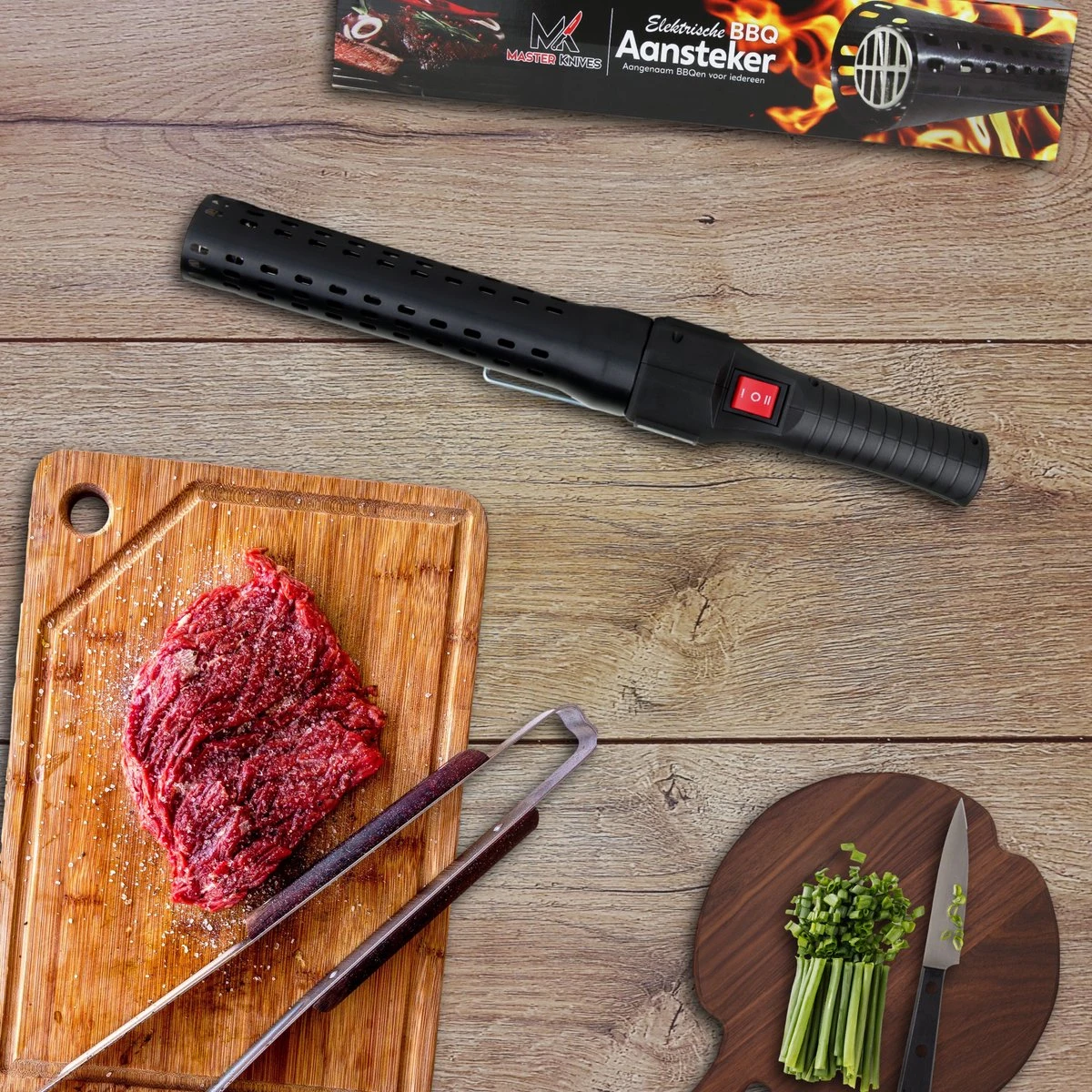 Master Knives BBQ Aansteker Electrisch - BBQ Accesoires - Zwarte BBQ Starter - Looftlighter 9 Master Knives BBQ Aansteker Electrisch - BBQ Accesoires - Zwarte BBQ Starter - Looftlighter - Afbeelding 7