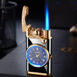 Flametimer Exclusieve Aansteker Met Horloge, 2 Stuks Willekeurig, Winddichte Draagbare Kaars Aansteker Voor Kaars Koken BBQ, Vuurwerk, Zak Zaklamp Aansteker Met Geschenkdoos, Cool Gift -Barbecue Benodigdheden 1200x1200 761