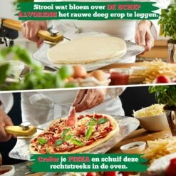 Ecowize Pizzaschep Voor BBQ En Oven - Aluminium Pizzaspatel Vierkant 30cm Met Inklapbaar Handvat - Met Extra Professionele Pizzasnijder -Barbecue Benodigdheden 1200x1200 843