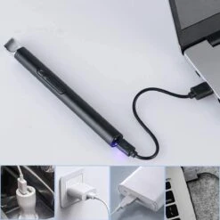 Oplaadbare Lange Elektrische Aansteker - Duurzame Plasma Aansteker - Inclusief Cadeauverpakking - BBQ - Kaarsen - Zwart -Barbecue Benodigdheden 1200x1200 872