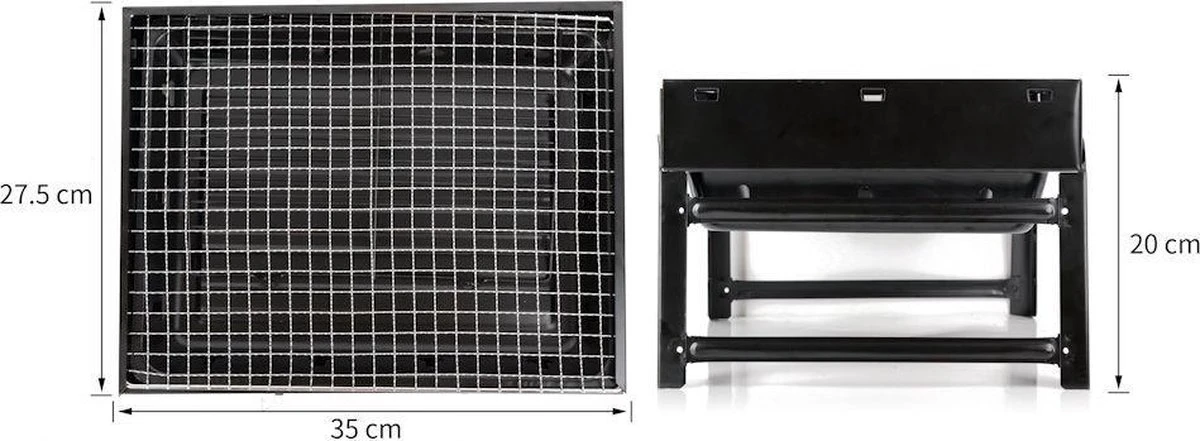 Merkloos Decopatent® Portable Houtskool BBQ - Barbecue - Inklapbaar - Barbecue Houtskool - Tafel Grill - Camping - Strand - Festival - Park 6 Merkloos Decopatent® Portable Houtskool BBQ - Barbecue - Inklapbaar - Barbecue Houtskool - Tafel Grill - Camping - Strand - Festival - Park - Afbeelding 4