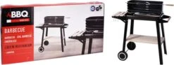 Verrijdbare Barbecue – Houtskool/Briketten - Verstelbare Grillplaat – Houten Tafel – Winscherm – Gewicht 5.9kg -Barbecue Benodigdheden 1200x453
