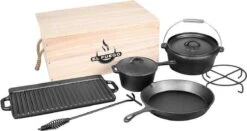 EL Fuego Dutch Oven Set Gietijzer 7-delig -Barbecue Benodigdheden 1200x637 1