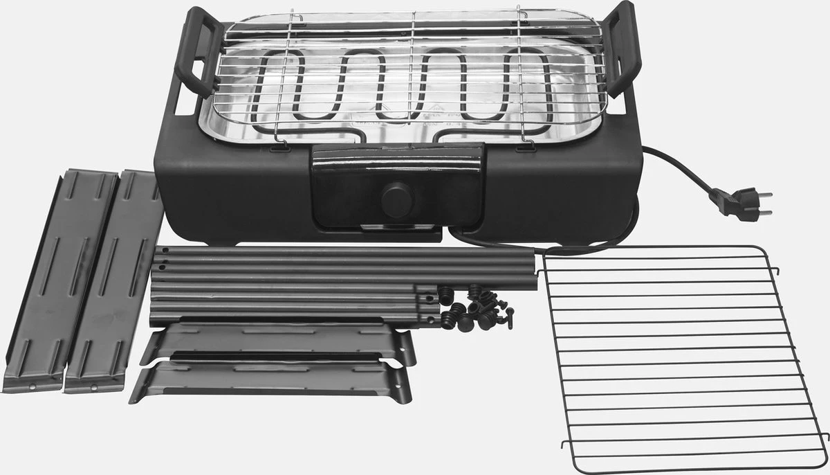 Royalty Line Elektrische Barbecue - Indoor En Outdoor BBQ - Tafelgrill - Elektrische Grill - Grill Oppervlak 40x24 Cm - 2000W - Met Stand - Zwart 6 Royalty Line Elektrische Barbecue - Indoor En Outdoor BBQ - Tafelgrill - Elektrische Grill - Grill Oppervlak 40x24 Cm - 2000W - Met Stand - Zwart - Afbeelding 4
