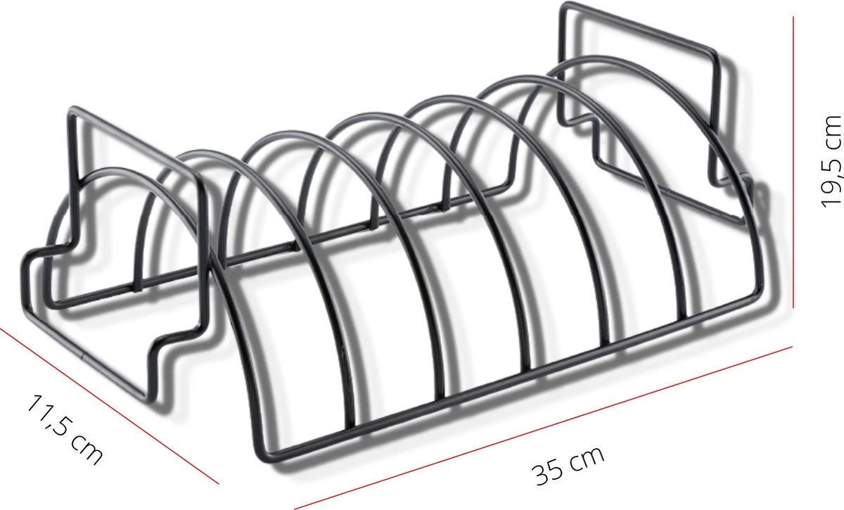 PROKING Sparerib Barbecue Rek – BBQ Accessoires – Inclusief Sparerib Recept – Anti-aanbak Lag – 35 X 19.5 X 11.5 CM 7 PROKING Sparerib Barbecue Rek – BBQ Accessoires – Inclusief Sparerib Recept – Anti-aanbak Lag – 35 X 19.5 X 11.5 CM - Afbeelding 5