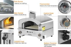 Bighorn Outdoor Edelstaal Gas Pizza Oven - Draagbare Gas Barbecue - Edelstaal -Model SRGG20001 -Barbecue Benodigdheden 1200x787 1