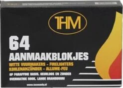 THM Witte Aanmaakblokjes Paraffine 64 Stuks Omdoos 12 Pakjes -Barbecue Benodigdheden 1200x858