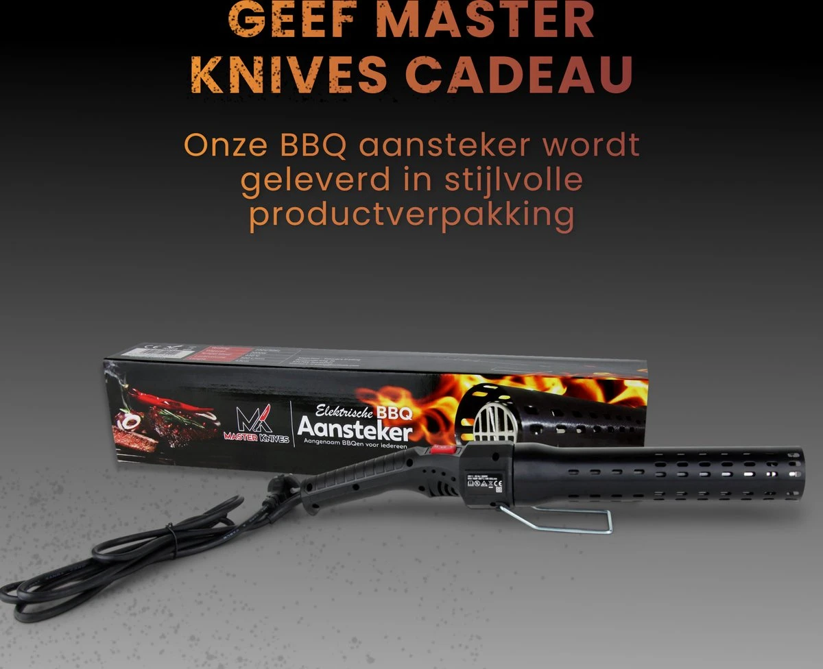 Master Knives BBQ Aansteker Electrisch - BBQ Accesoires - Zwarte BBQ Starter - Looftlighter 11 Master Knives BBQ Aansteker Electrisch - BBQ Accesoires - Zwarte BBQ Starter - Looftlighter - Afbeelding 9