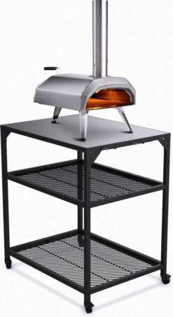 Ooni - Tafel - Medium - Pizza Tafel - 60x80x 90cm - RVS - Zwart -Barbecue Benodigdheden 654x1200 1