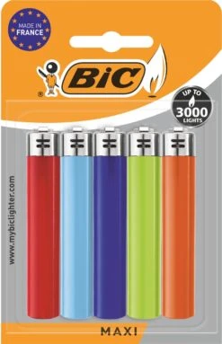 BIC J26 Maxi Vuursteen Flint Aanstekers - Diverse Kleuren - Pak Van 5 Gasaanstekers - Kindveilig -Barbecue Benodigdheden 774x1200 2