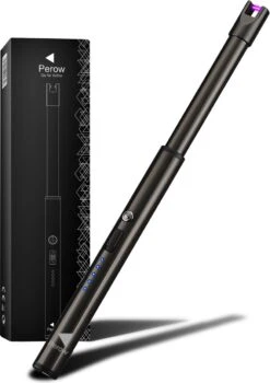 Oplaadbare Lange Dunne Elektrische Aansteker - Duurzame Plasma Aansteker - Inclusief Cadeauverpakking - BBQ – Kaarsen - Zwart