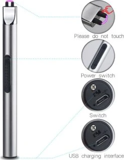 Staza - Oplaadbare Lange Elektrische Aansteker - Duurzame Plasma Aansteker - Inclusief Cadeauverpakking - BBQ - Kaarsen - Zwart -Barbecue Benodigdheden 936x1200