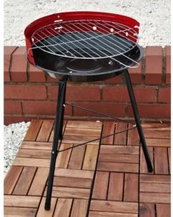 Houtskoolbarbecue Ø33 Cm | Verstelbare Grill BBQ | Halfopen | Zwart / Rood -Barbecue Benodigdheden 957x1200
